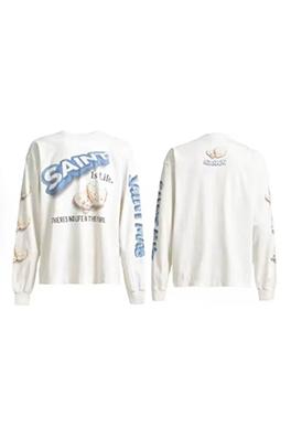 セントマイケル Saint Michael ロゴプリント長袖シャツ