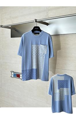 ルイヴィトンスーパーコピー Monogram ジャカードパッチワークニット半袖Tシャツ