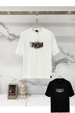 フェンディ FENDI 刺繍文字ロゴラインストーン付き半袖Tシャツ