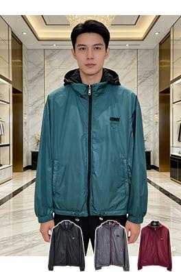 プラダコピー 両面リバーシブルで取り外し可能なフード付きジャケット