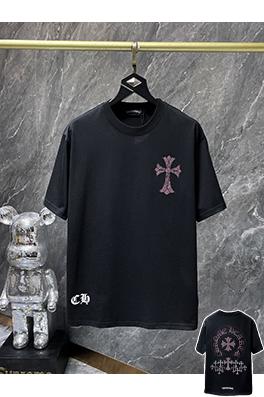 クロムハーツ ラインストーン付き蹄鉄とサンスクリット文字の十字架がデザインされた半袖Tシャツ