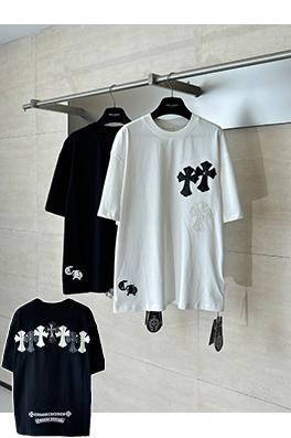 クロムハーツ カラーブロックのクロス柄半袖Tシャツ