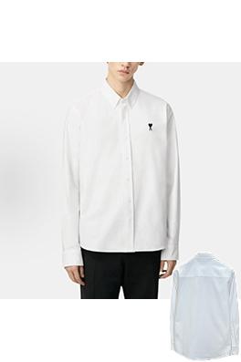 アミスーパーコピー 新モデルハートの刺繍入りボタンダウンカラー長袖シャツ