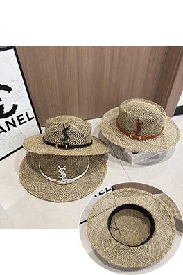 サンローラン クラシックな中空の昔ながらの麦わら帽子