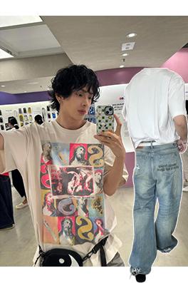 セント マイケル 漫画/アニメ風アメリカンカジュアル半袖Tシャツ