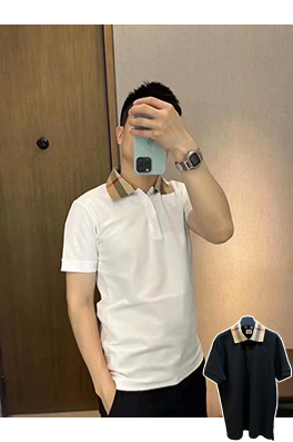 バーバリースーパーコピー 綿のチェック柄半袖ポロシャツ