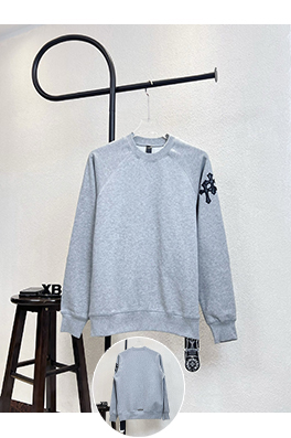 クロムハーツ クロスラベリングの刺繍りクルーネックのスウェットシャ