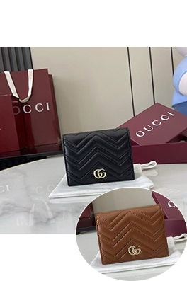 グッチ クラシックなキルティングラムスキンウォレット