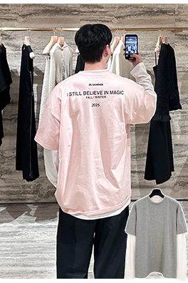 ジルサンダー フェイクツーピース長袖シャツ