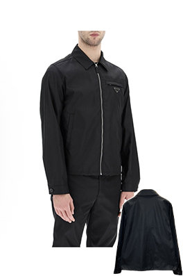 プラダブランドコピー メタルトライアングルロゴ入りラペルジャケット