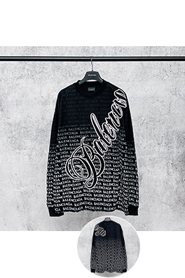 バレンシアガ BALENCIAGA グラデーション文字の総柄プリント長袖シャツ