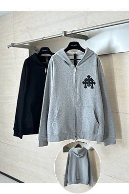 クロムハーツ クロス柄フリースジップアップスウェットジャケット