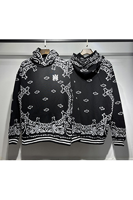 アミリ 360g 純綿テリークロス ペイズリー柄フード付きスウェットシャツ