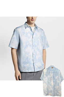 ルイヴィトン タイダイ染めのグラデーションカラー付き半袖シャツ