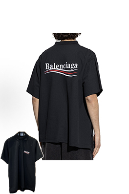 バレンシアガ BALENCIAGA 刺繍ロゴ入りの半袖ポロシャツ