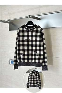 ルイヴィトンスーパーコピー LOUIS VUITTON Damler 早春コレクションチェック柄ジャカードニットパーカー