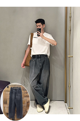 ロエベスーパーコピー レザーラベルウォッシュドジーンズ