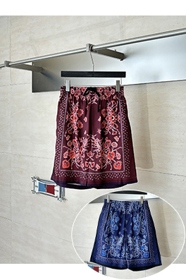 グッチ ブルーペイズリー カシュー ペイズリープリント ショートパンツ