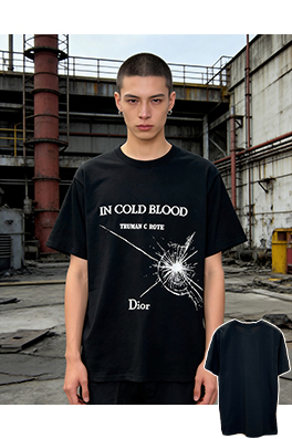 ディオール IN COLD BLOOD TRUMAN C ROTE DIOR 文字ロゴ刺繍プリント入りクルーネック半袖Tシャツ