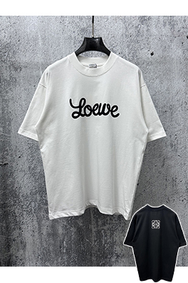 ロエベコピー ロゴ入りクルーネック半袖Tシャツ