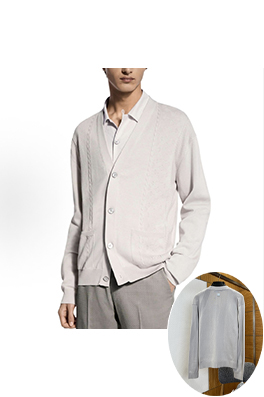 ルイヴィトンコピー モノグラム入りジャカードVネックニットカーディガン