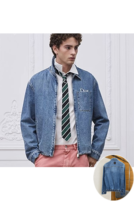 ディオール DIOR 文字刺繍入りジッパー付きデニムジャケット