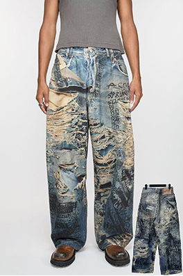 アクネストゥディオズスーパーコピー 3D プリントジーンズ