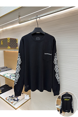 クロムハーツ Aspen Matty Boy 限定ブラック＆ホワイトラグラン花柄長袖シャツ