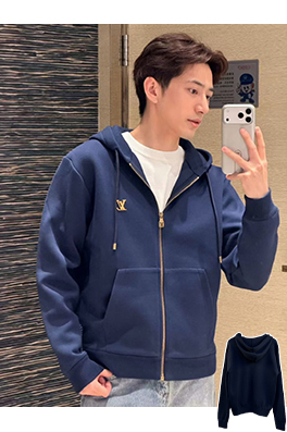 ルイヴィトン LV レタータグロゴ入りジッパーニットパーカー