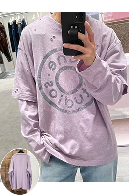 アクネストゥディオズ Acne Studios フェイクツーピースの破れた長袖シャツ