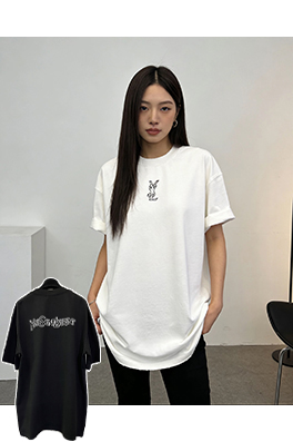 サンローラン Saint Laurent 文字ロゴプリントの半袖Tシャツ