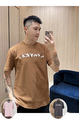 ルイヴィトン グラデーションリボンマニュアル刺繍半袖Tシャツ