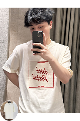 アミ フロッキープリント半袖Tシャツ