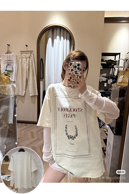 アクネストゥディオズスーパーコピー Acne Studios 1996 レースのディテールとレターパターンがあしらわれた、ツーピース長袖シャツ