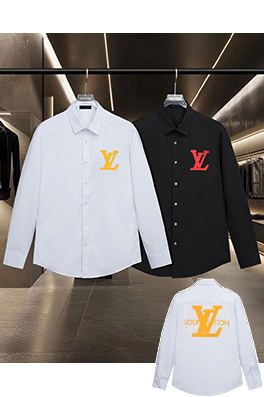 ルイヴィトンコピー LV ひび割れたエンボスのモノグラム厚ロゴ長袖シャツ