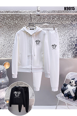 ヴェルサーチ VERSACE 新モデル人気のフード付きジップアップスウェットシャツとパンツのセット