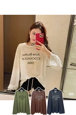 アクネストゥディオズスーパーコピー Acne Studios 1996 泥染め水洗いダメージをした長袖シャツ