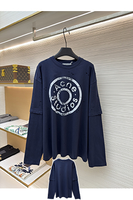 アクネストゥディオズ Acne Studios ボタンロゴプリントのフェイクツーピース長袖シャツ