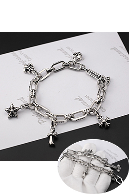 クロムハーツ マルチエレメントクロスアンカーヴィンテージタイシルバーブレスレット