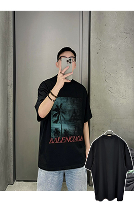 バレンシアガスーパーコピー Balenciaga グラデーションプリント半袖Tシャツ