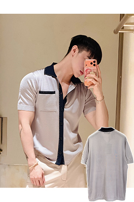 フェンディ ジャカードニットの半袖シャツ