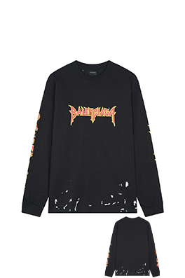 バレンシアガ Balenciaga 新作ライトニングレターダメージ長袖シャツ