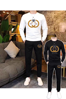 グッチ Gucci 新モデルのトレンドクルーネックのスウェットシャツとパンツのセット