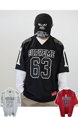 シュプリームスーパーコピー SUPREME Bones Football Jersey ボーンナンバーメッシュラグビー半袖ジャージ
