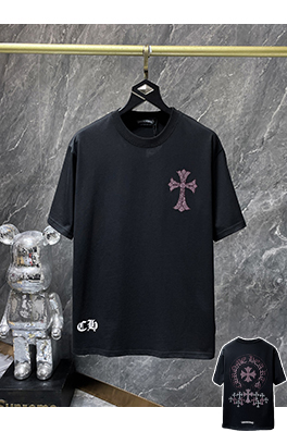 クロムハーツ ラインストーン付き蹄鉄とサンスクリット文字の十字架がデザインされた半袖Tシャツ