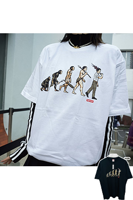 シュプリームコピー Supreme SS26 EVOLUTION TEE クラシックな人類進化プリントの半袖Tシャツ