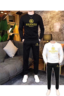 エルメス Hermes 新モデル人気のトレンドクルーネックのスウェットシャツとパンツのセット