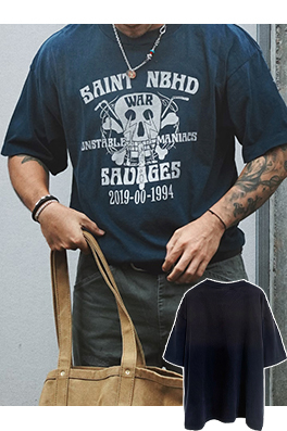 セント マイケルコピー SAINT NBHD SAVAGES コラボレーション スカル 半袖Tシャツ