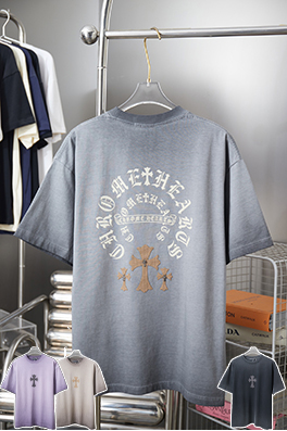 クロムハーツ デニムクロスフロッキーレタープリント半袖Tシャツ