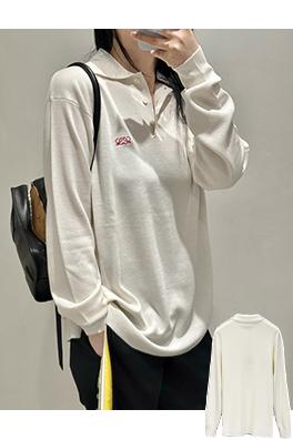 ロエベコピー 刺繍入り襟付きニットセーター